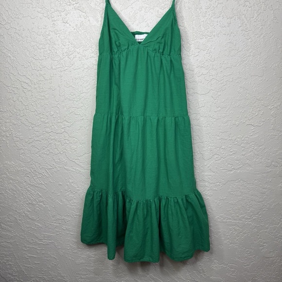 Y2K Babydoll Cotton Green Dress Small Resort Strappy Tiers Boho Fairy Coquette - Picture 12 of 12